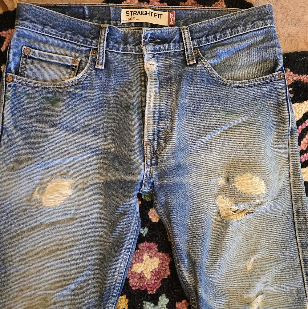 🔥🔥Distressed Levis Blue Jeans 31x30🔥🔥 - Picture 3 of 11